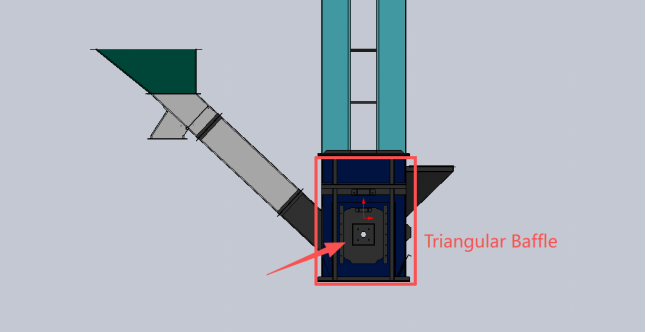 Technical diagram of Presun 5HPX-20B triangular baffle system for elevator protection